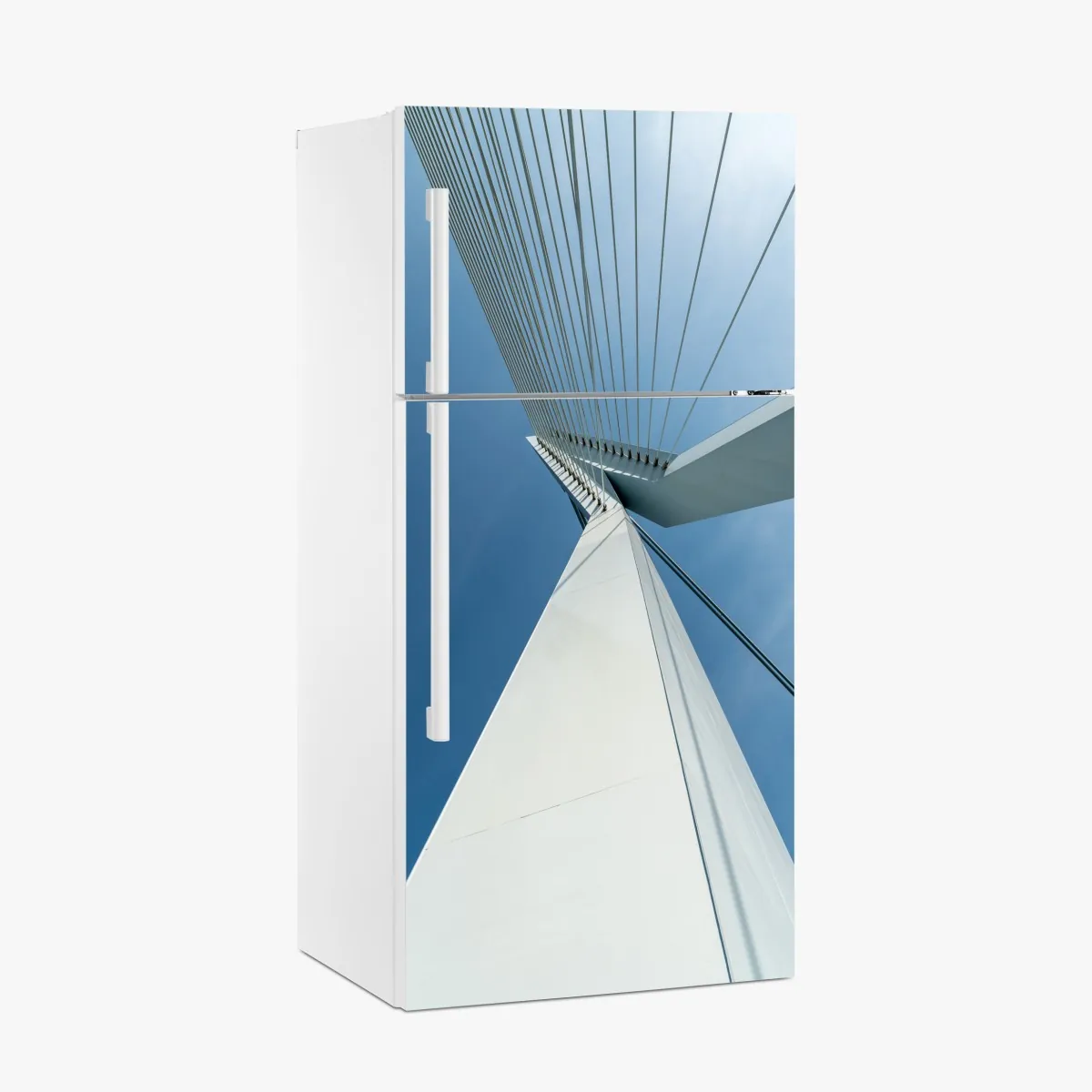 Naklejka na lodówkę wznoszące się linie: nowoczesny pylon mostu – Wallissimo® Naklejka na lodówkę wznoszące się linie: nowoczesny pylon mostu – Wallissimo®