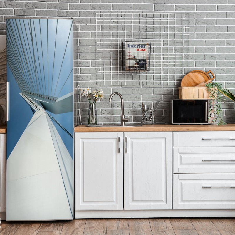 Naklejka na lodówkę ornamentalny złoty wzór chmur – Wallissimo®