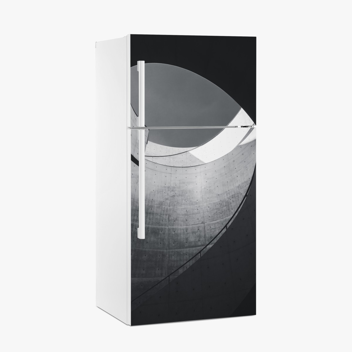 Fridge sticker curved concrete spiral staircase – Wallissimo®