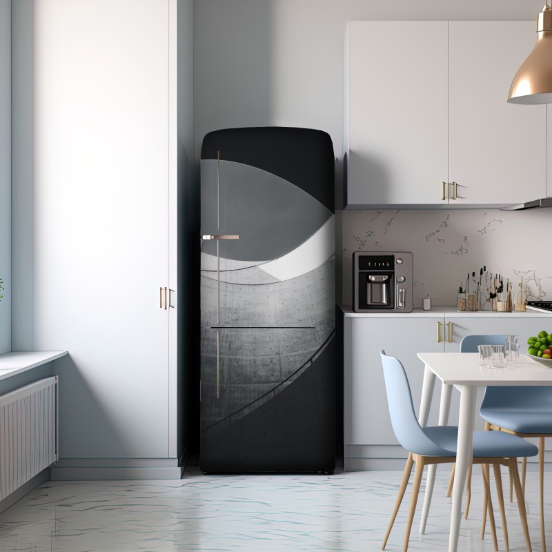 Naklejka na lodówkę zakrzywione betonowe schody spiralne – Wallissimo® Naklejka na lodówkę zakrzywione betonowe schody spiralne – Wallissimo®