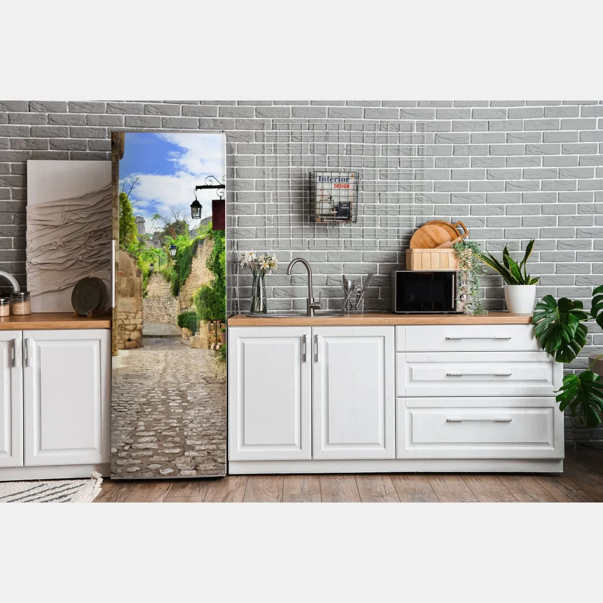 Naklejka na lodówkę urocza brukowana uliczka w Les Baux de Provence – Wallissimo® Naklejka na lodówkę urocza brukowana uliczka w Les Baux de Provence – Wallissimo®