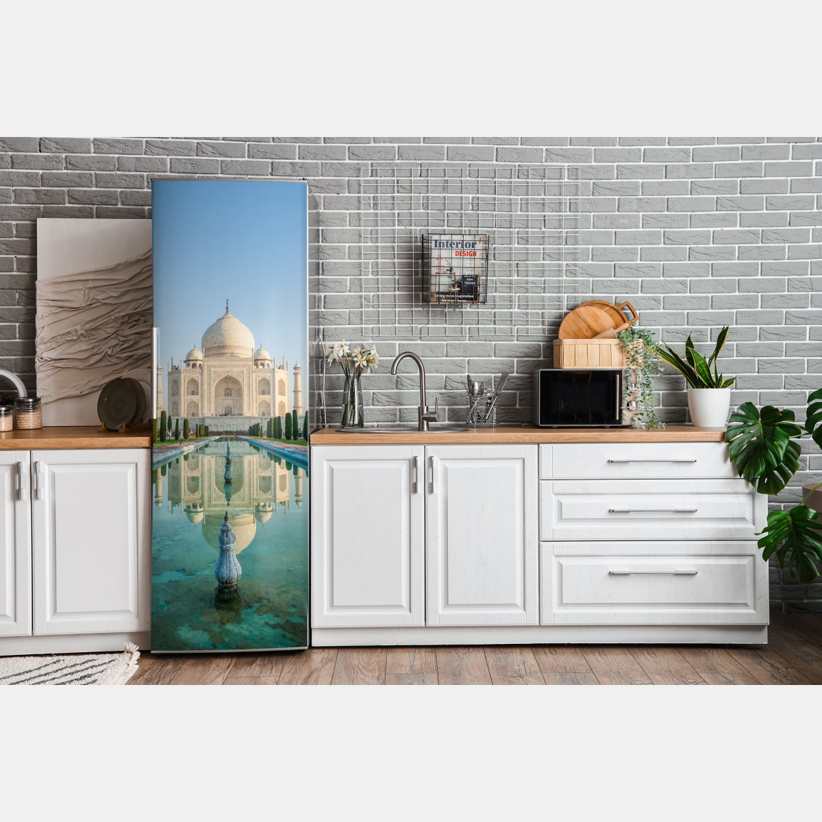 Naklejka na lodówkę Tadź Mahal odbicie w porannym świetle – Wallissimo® Naklejka na lodówkę Tadź Mahal odbicie w porannym świetle – Wallissimo®