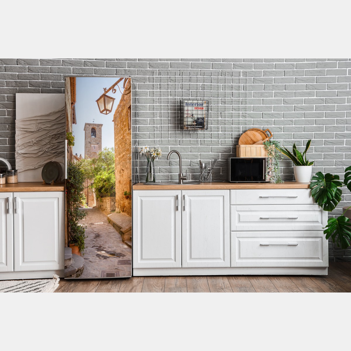 Naklejka na lodówkę słoneczna uliczka w Civita di Bagnoregio – Wallissimo® Naklejka na lodówkę słoneczna uliczka w Civita di Bagnoregio – Wallissimo®