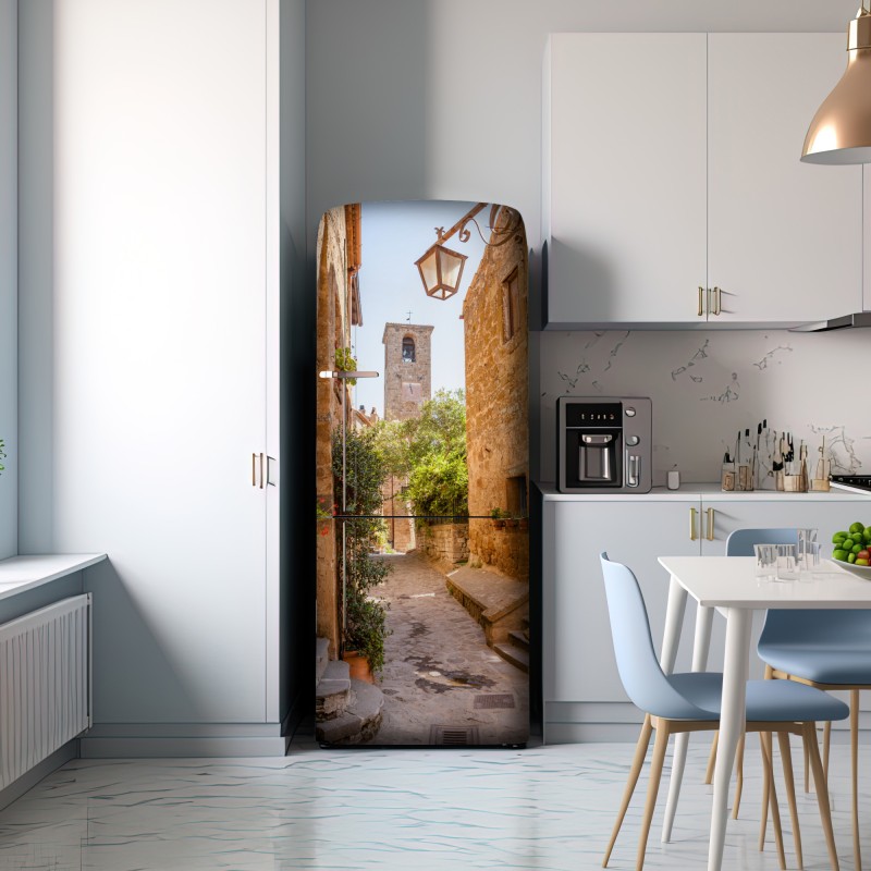 Naklejka na lodówkę słoneczna uliczka w Civita di Bagnoregio – Wallissimo® Naklejka na lodówkę słoneczna uliczka w Civita di Bagnoregio – Wallissimo®