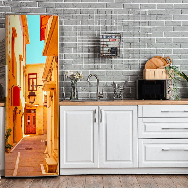 Naklejka na lodówkę delikatna beżowa ilustracja kwiatowa – Wallissimo®