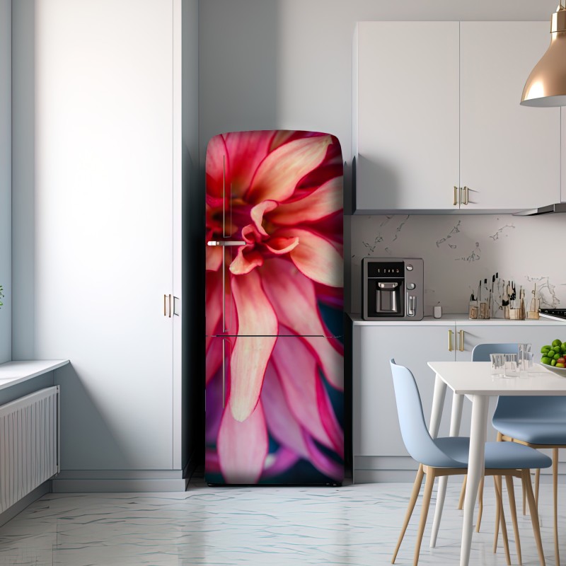 Naklejka na lodówkę żywe różowe makro kwiatu – Wallissimo® Naklejka na lodówkę żywe różowe makro kwiatu – Wallissimo®