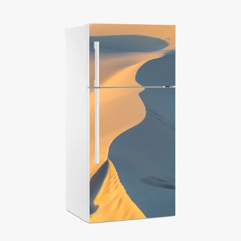 Naklejka na lodówkę złote krzywizny wydm