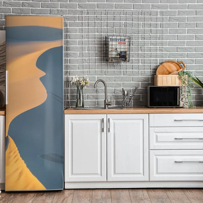 Naklejka na lodówkę delikatna beżowa ilustracja kwiatowa – Wallissimo®