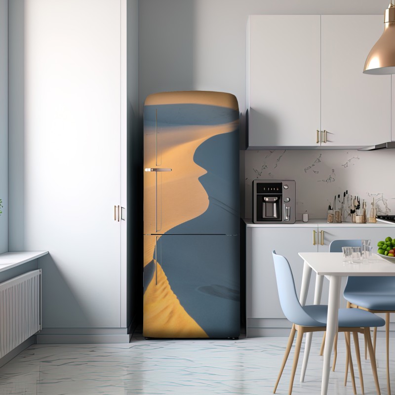 Naklejka na lodówkę złote krzywizny wydm – Wallissimo® Naklejka na lodówkę złote krzywizny wydm – Wallissimo®