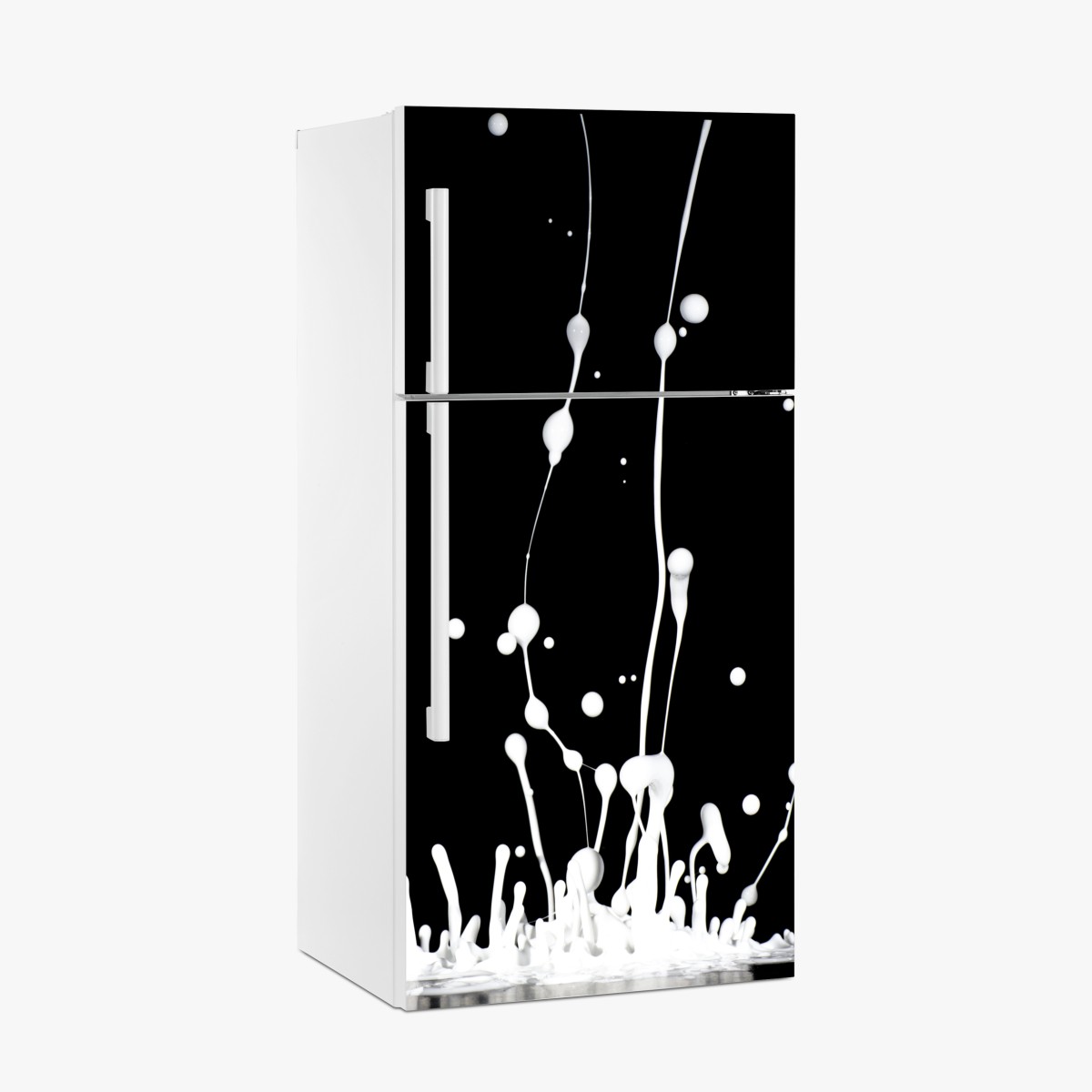 Fridge sticker white liquid splash on black background – Wallissimo®
