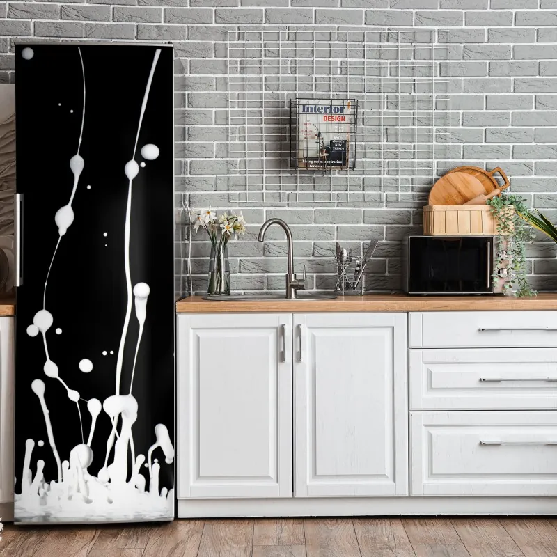 Naklejka na lodówkę biała stokrotka na pastelowym różowym tle – Wallissimo®