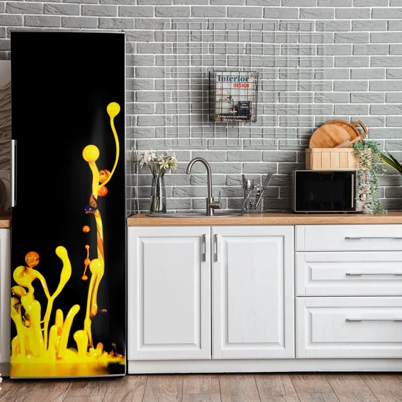 Naklejka na lodówkę złote geometryczne fasety – Wallissimo®