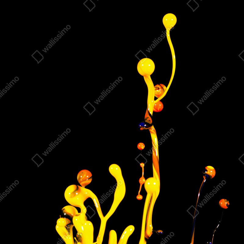 Naklejka na lodówkę intensywny żółty rozbryzg farby na czarnym tle – Wallissimo® Naklejka na lodówkę intensywny żółty rozbryzg farby na czarnym tle – Wallissimo®