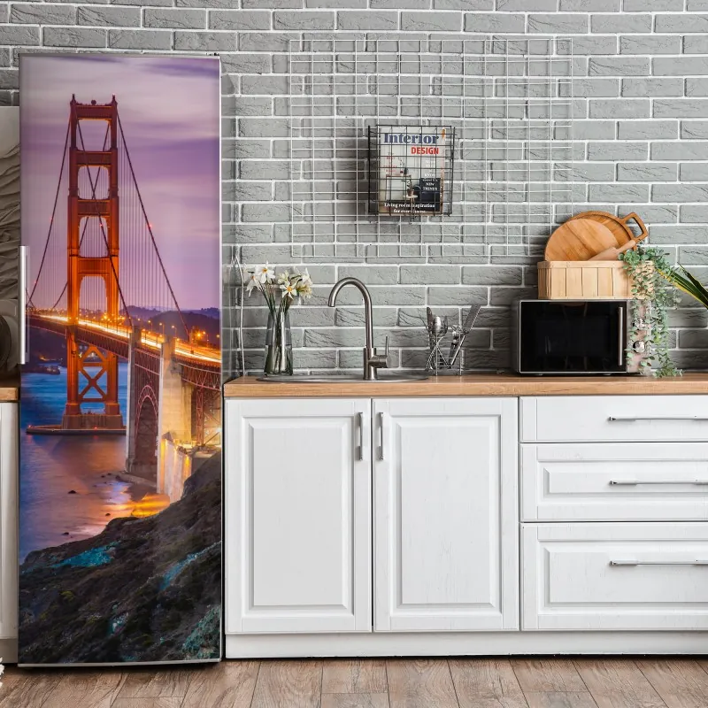 Naklejka na lodówkę delikatny różany wzór w pastelowych odcieniach – Wallissimo®