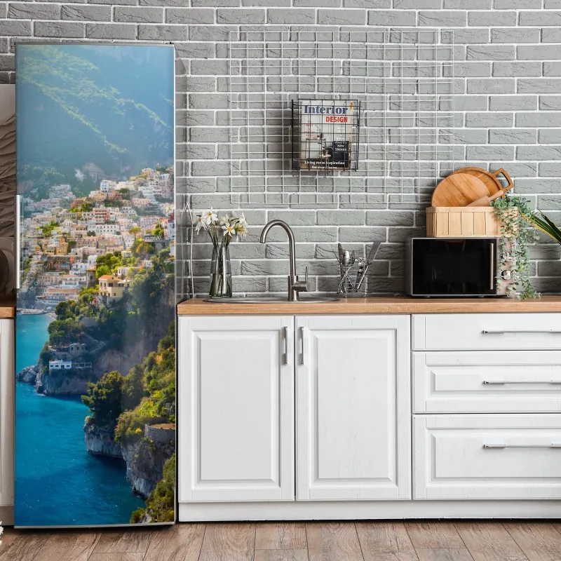 Naklejka na lodówkę zielona tekstura marmuru – Wallissimo®