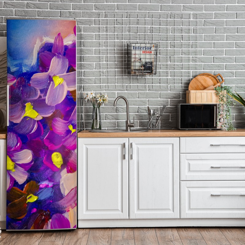 Naklejka na lodówkę delikatne złote róże — elegancki wzór kwiatowy – Wallissimo®