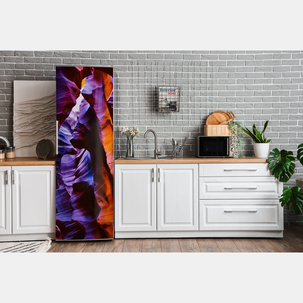 Naklejka na lodówkę żywe formacje skalne w wąwozie – Wallissimo® Naklejka na lodówkę żywe formacje skalne w wąwozie – Wallissimo®