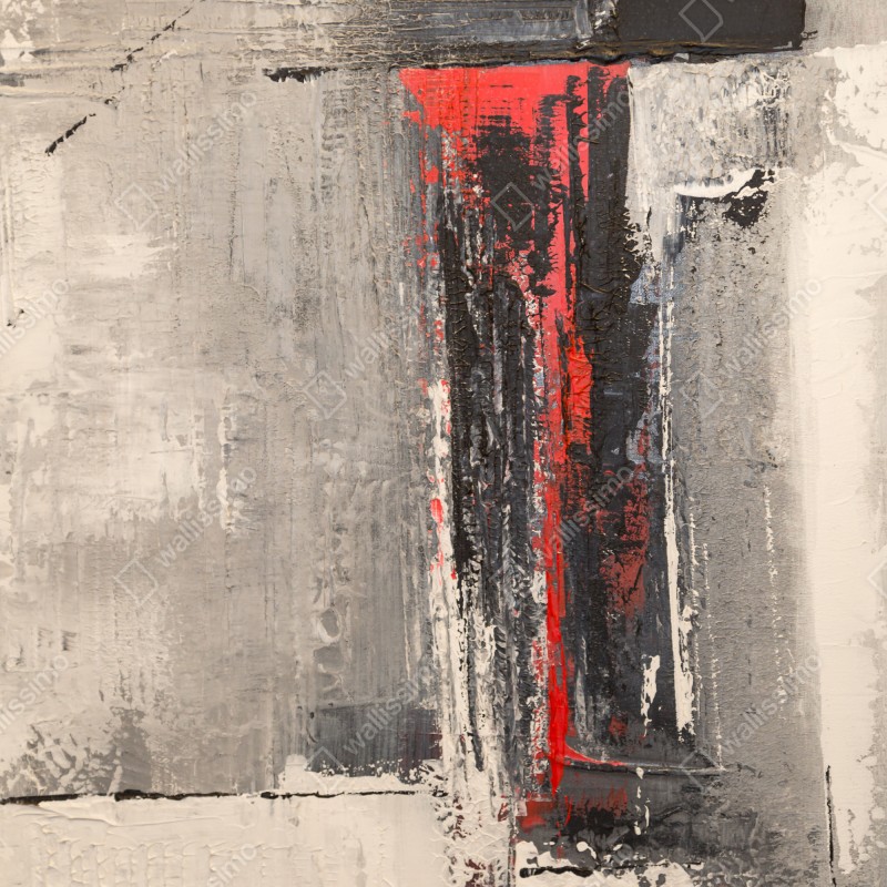 Naklejka na lodówkę teksturalna abstrakcja z czerwonym akcentem – Wallissimo® Naklejka na lodówkę teksturalna abstrakcja z czerwonym akcentem – Wallissimo®