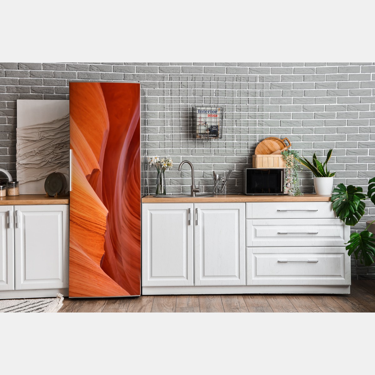 Naklejka na lodówkę ciepły piaskowiec kanion abstrakcja – Wallissimo® Naklejka na lodówkę ciepły piaskowiec kanion abstrakcja – Wallissimo®