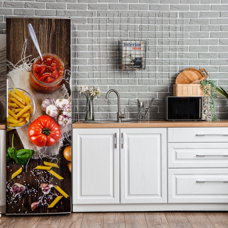 Naklejka na lodówkę ornamentalny złoty wzór chmur – Wallissimo®