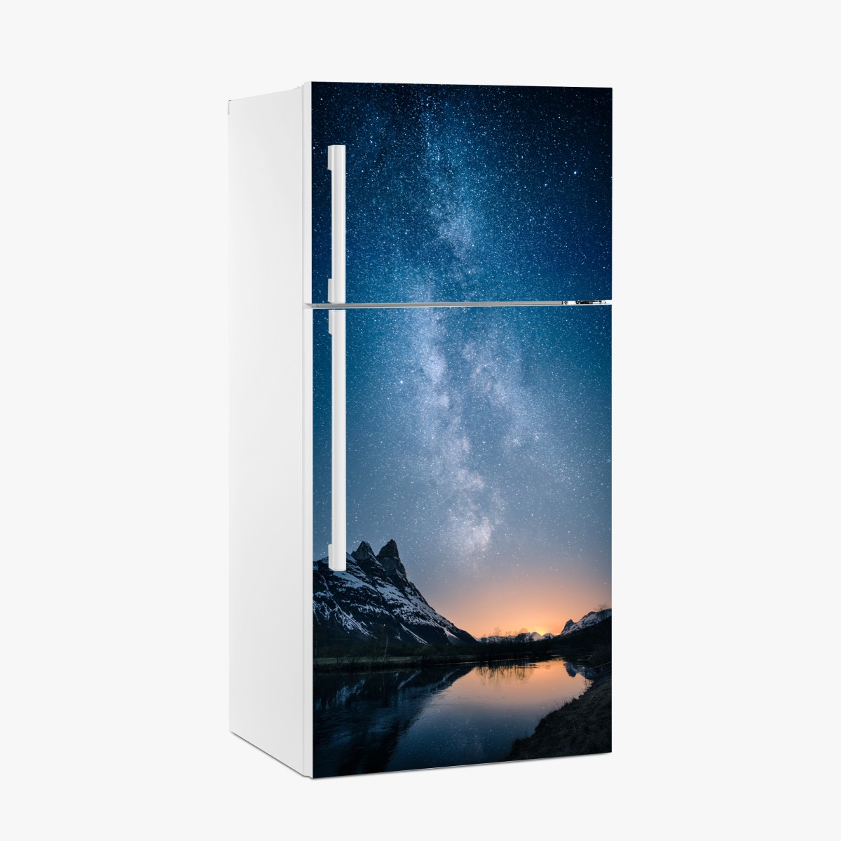 Fridge sticker milky way over mirrored mountains – Wallissimo®