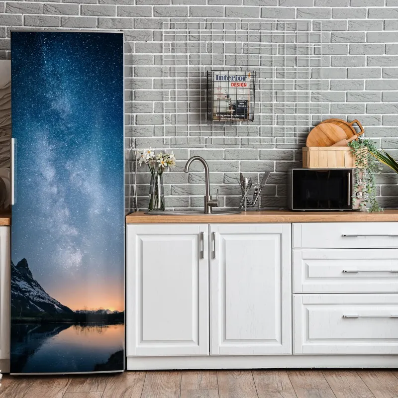 Naklejka na lodówkę czarny marmur z żyłami – Wallissimo®