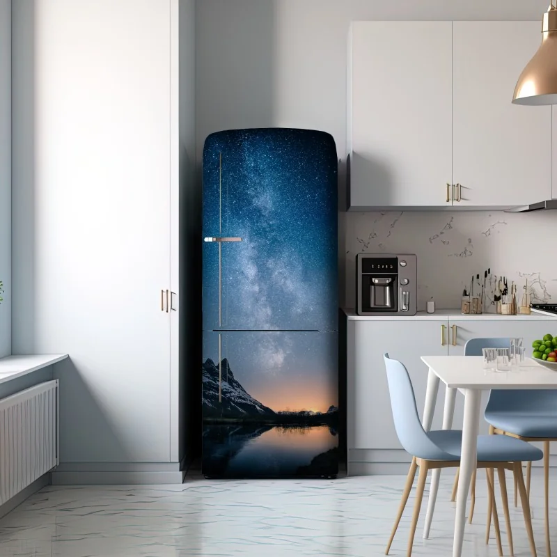 Naklejka na lodówkę droga mleczna nad górskim odbiciem – Wallissimo® Naklejka na lodówkę droga mleczna nad górskim odbiciem – Wallissimo®