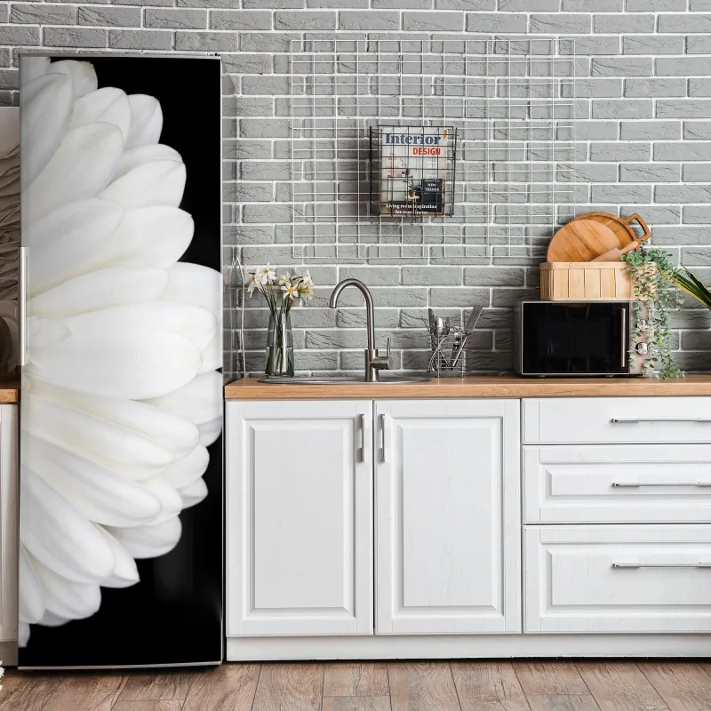 Naklejka na lodówkę retro tropikalne palmy o zachodzie słońca – Wallissimo®