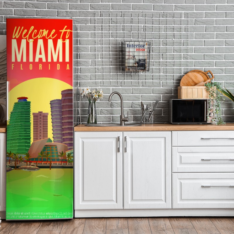 Naklejka na lodówkę złoty wzór art deco – Wallissimo®