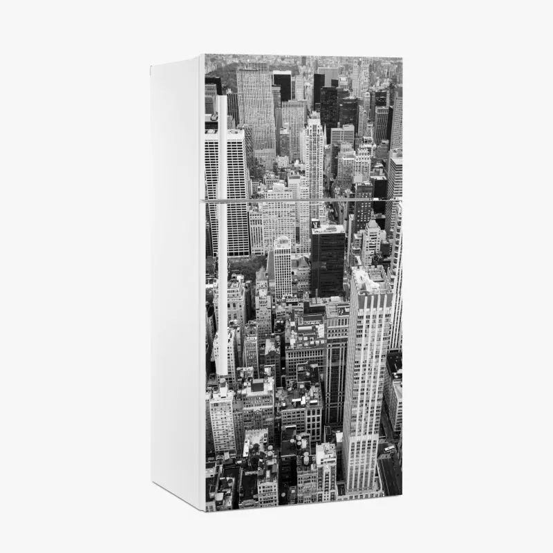 Naklejka na lodówkę biała tekstura marmuru z szarymi żyłkami – Wallissimo®