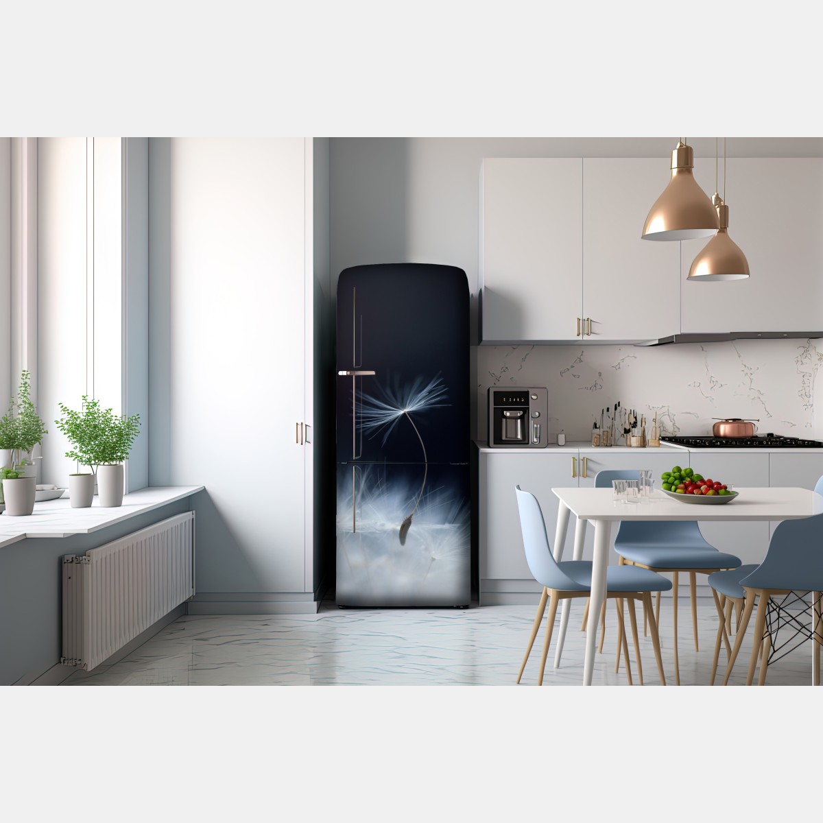 Naklejka na lodówkę delikatne zbliżenie nasiona dmuchawca – Wallissimo® Naklejka na lodówkę delikatne zbliżenie nasiona dmuchawca – Wallissimo®