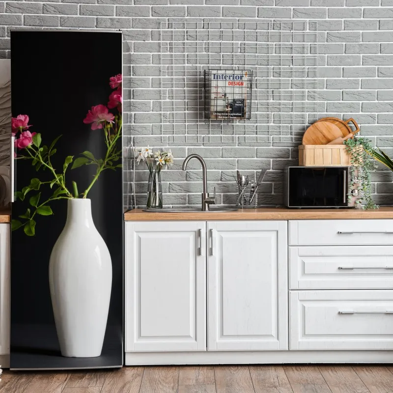 Naklejka na lodówkę zabawny tropikalny wzór geometryczny – Wallissimo®