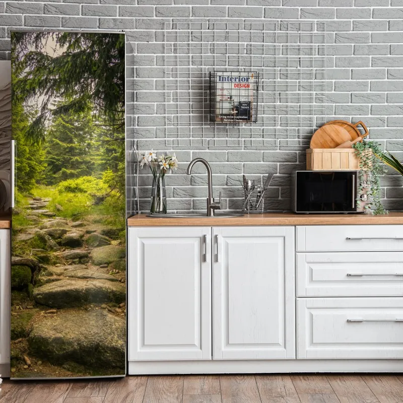 Naklejka na lodówkę jasny żółty wzór w kropki do pokoju – Wallissimo®