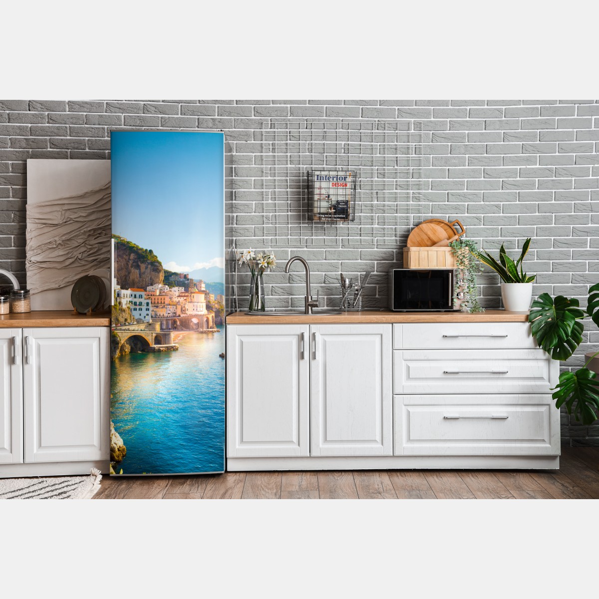 Naklejka na lodówkę słoneczne wybrzeże Amalfi – Wallissimo® Naklejka na lodówkę słoneczne wybrzeże Amalfi – Wallissimo®