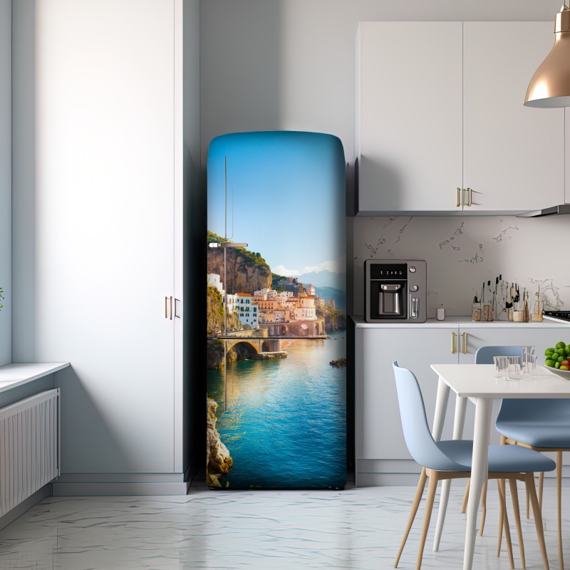 Naklejka na lodówkę słoneczne wybrzeże Amalfi – Wallissimo® Naklejka na lodówkę słoneczne wybrzeże Amalfi – Wallissimo®