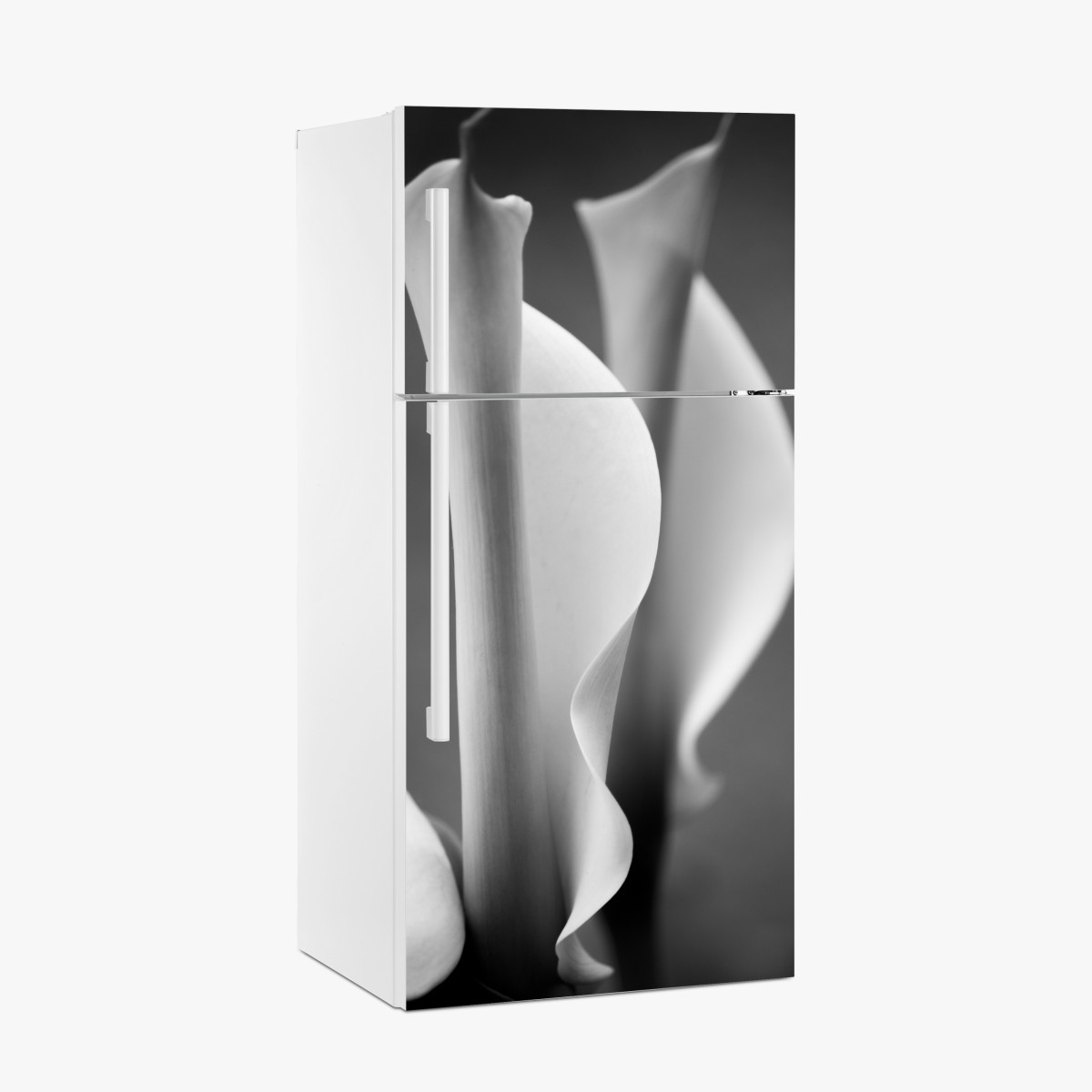 Fridge sticker elegant calla lilies in monochrome – Wallissimo®