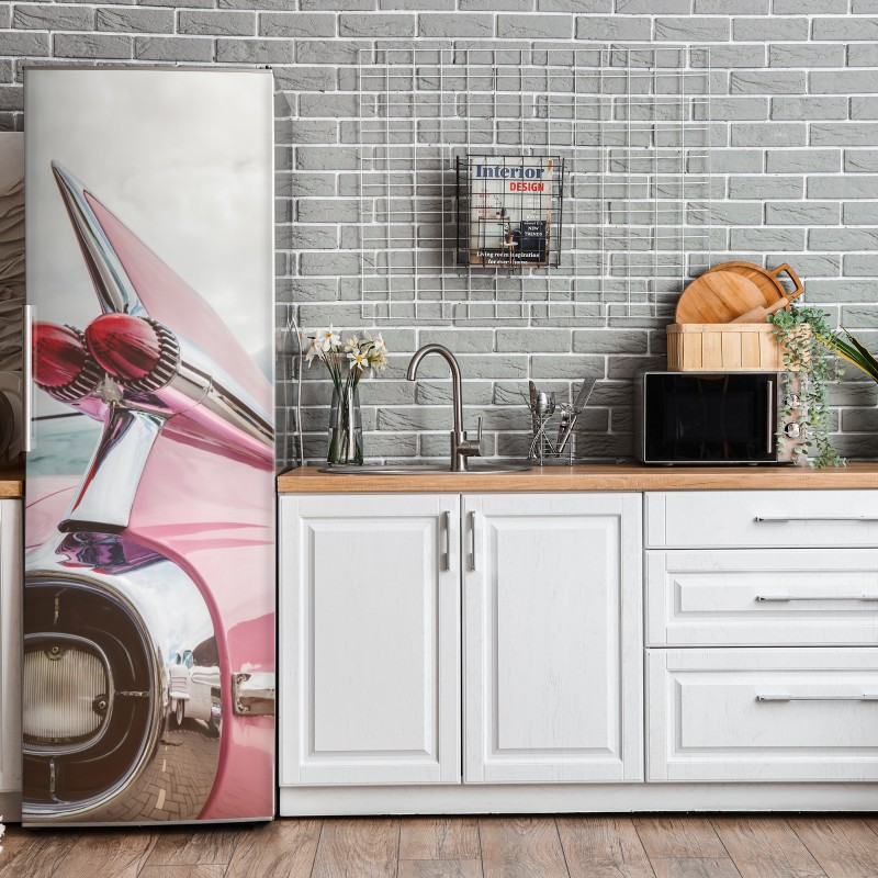 Naklejka na lodówkę złoty art deco wzór okręgów – Wallissimo®