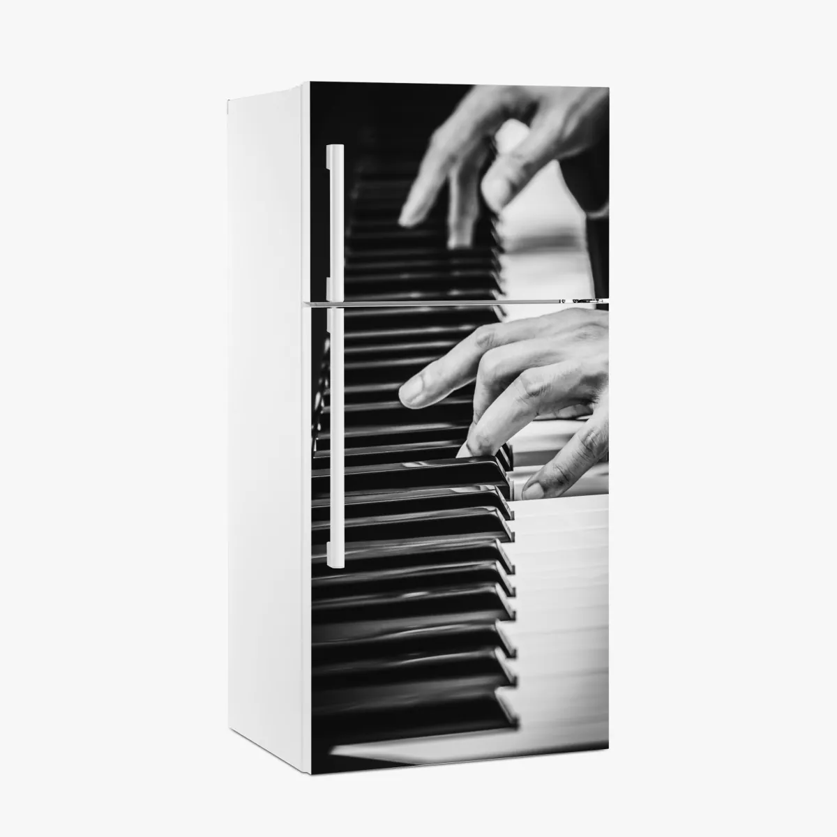 Naklejka na lodówkę dłonie przy fortepianie w ruchu – Wallissimo® Naklejka na lodówkę dłonie przy fortepianie w ruchu – Wallissimo®