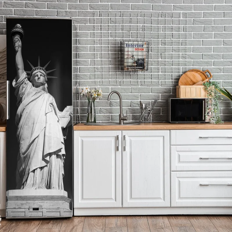 Naklejka na lodówkę Statua Wolności w monochromie – Wallissimo® Naklejka na lodówkę Statua Wolności w monochromie – Wallissimo®