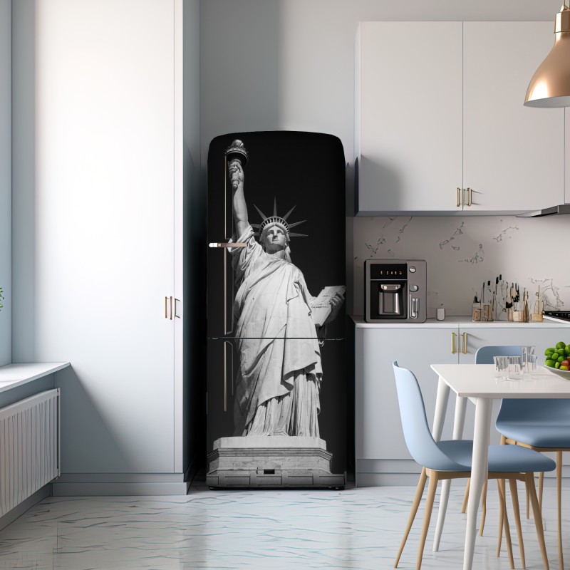 Naklejka na lodówkę Statua Wolności w monochromie – Wallissimo® Naklejka na lodówkę Statua Wolności w monochromie – Wallissimo®