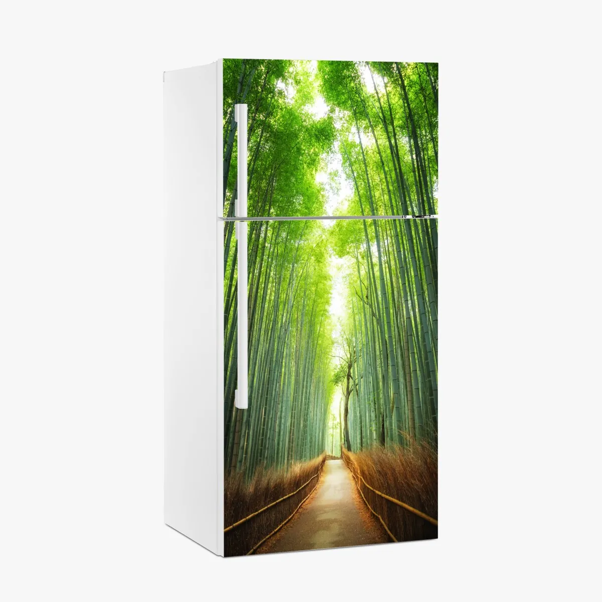 Naklejka na lodówkę ścieżka przez gaj bambusowy w Arashiyama – Wallissimo® Naklejka na lodówkę ścieżka przez gaj bambusowy w Arashiyama – Wallissimo®