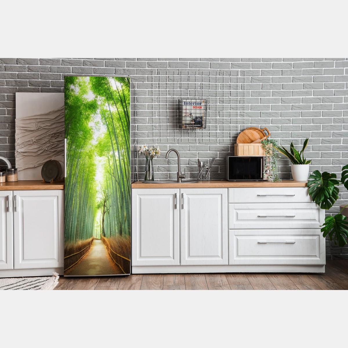 Naklejka na lodówkę ścieżka przez gaj bambusowy w Arashiyama – Wallissimo® Naklejka na lodówkę ścieżka przez gaj bambusowy w Arashiyama – Wallissimo®