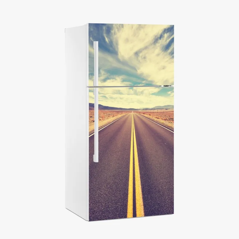 Naklejka na lodówkę vintageowa droga przez pustynię, Dolina Śmierci