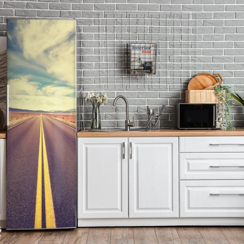 Naklejka na lodówkę vintage wzór różany w odcieniach różu – Wallissimo®