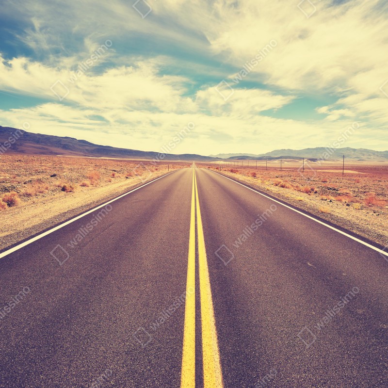 Naklejka na lodówkę vintageowa droga przez pustynię, Dolina Śmierci – Wallissimo® Naklejka na lodówkę vintageowa droga przez pustynię, Dolina Śmierci – Wallissimo®