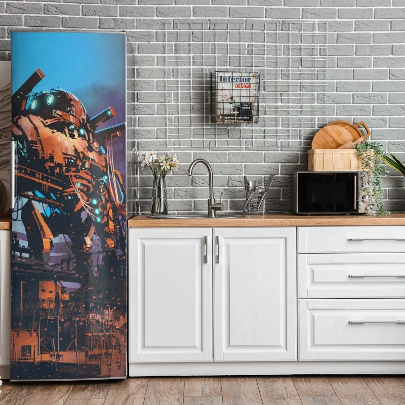 Naklejka na lodówkę delikatne złote róże — elegancki wzór kwiatowy – Wallissimo®