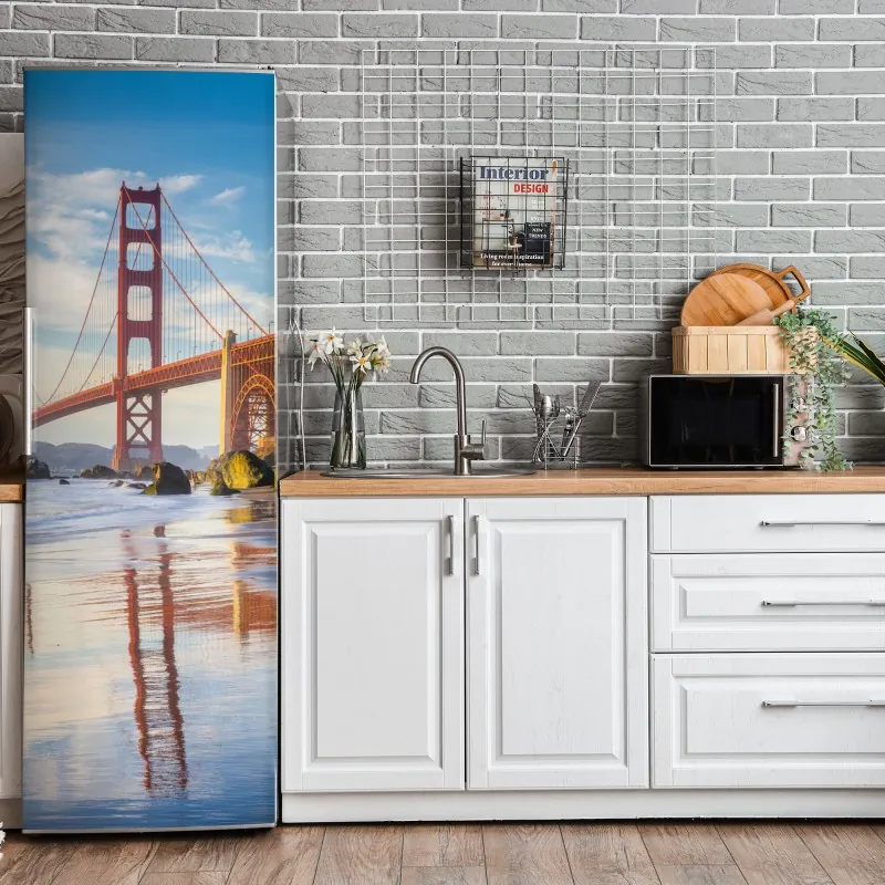 Naklejka na lodówkę wschód słońca nad Lago di Braies – Wallissimo®