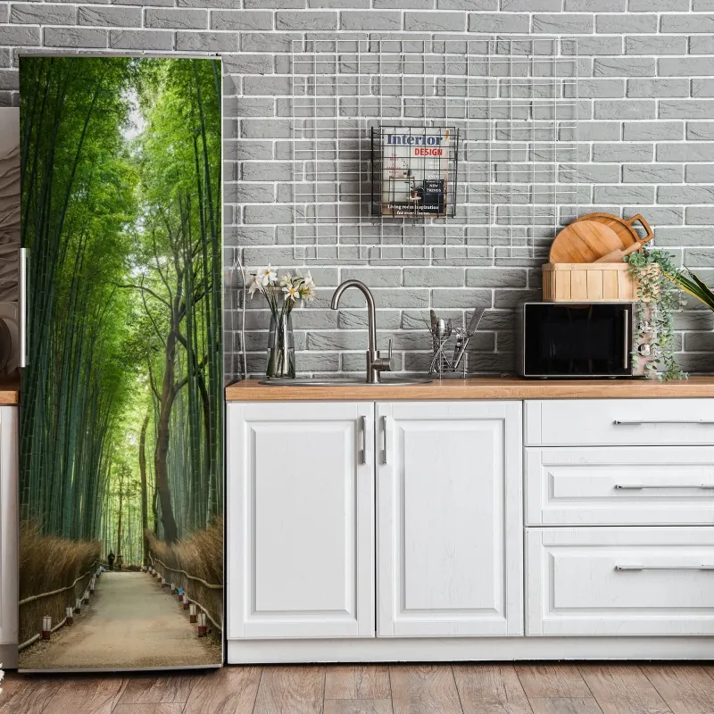 Naklejka na lodówkę tropikalny wzór strelicji – Wallissimo®