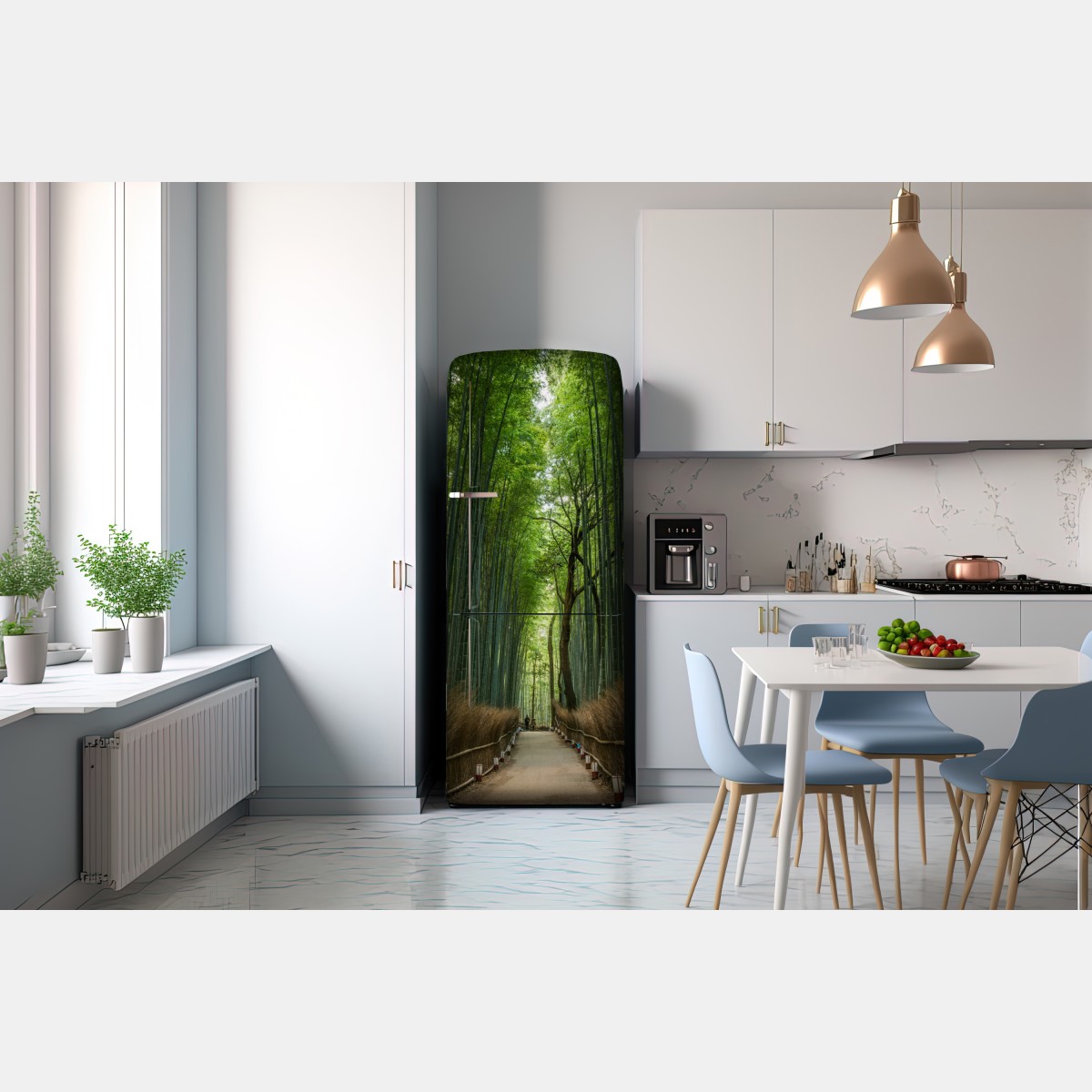 Naklejka na lodówkę spokojna alejka w bambusowym gaju – Wallissimo® Naklejka na lodówkę spokojna alejka w bambusowym gaju – Wallissimo®