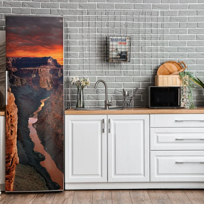 Naklejka na lodówkę spokojny wschód słońca nad brzegiem oceanu – Wallissimo®